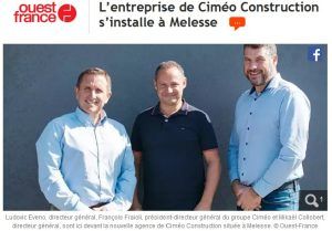 L'entreprise CIMEO CONSTRUCTION s'installe à Melesse